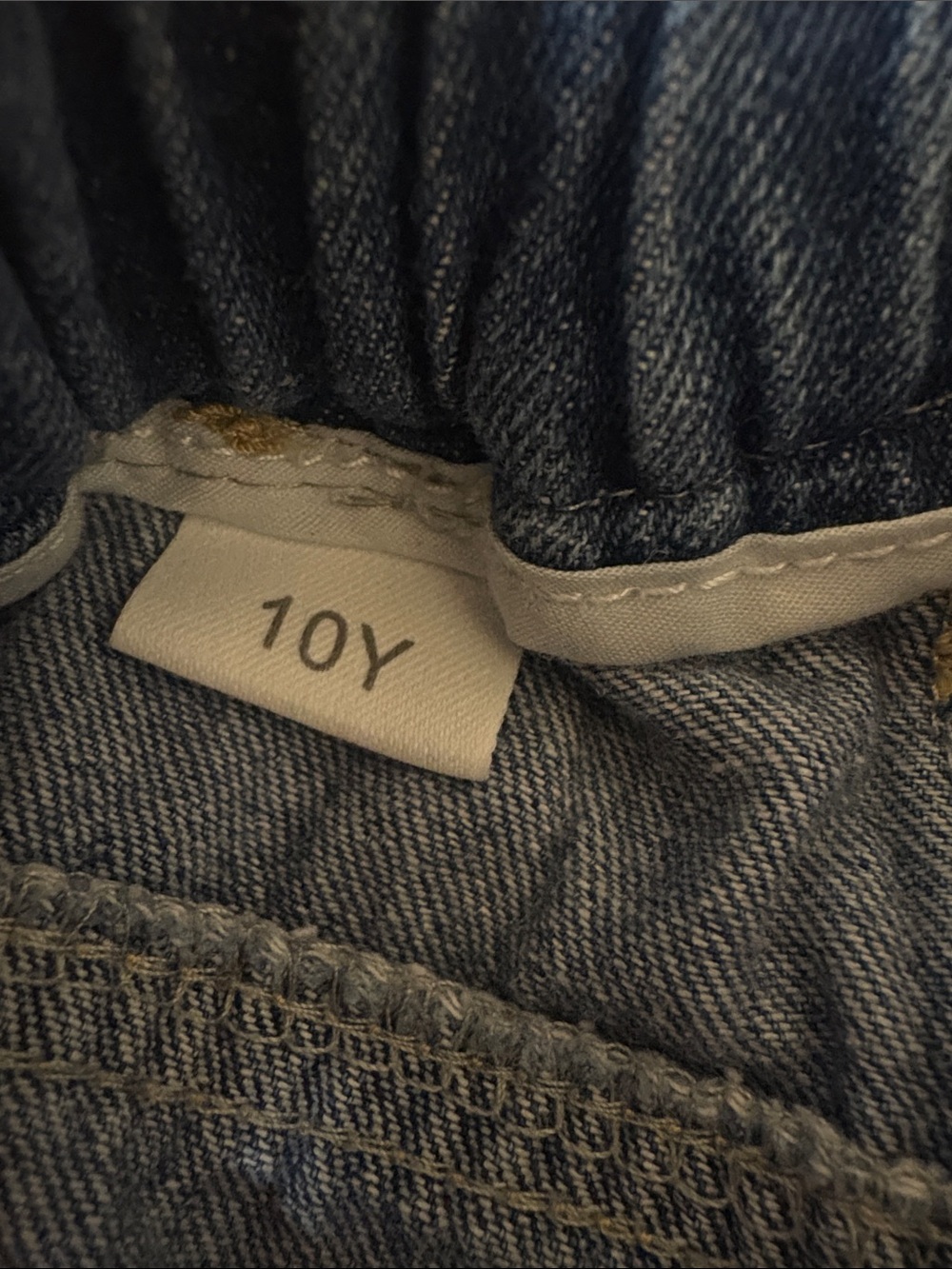 Kids Dark Wash Denim Cargo Jeans - Elastic Waist - Picture 6 of 7